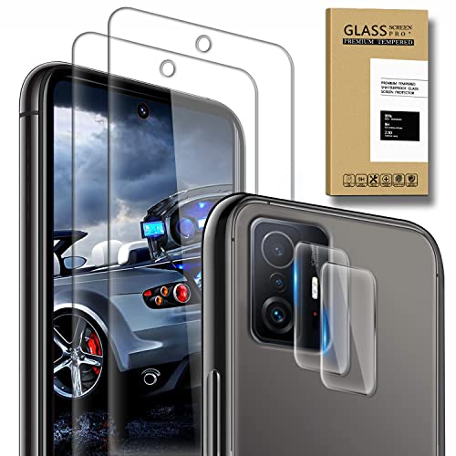 SAMCASE Verre Trempé Compatible avec Xiaomi Mi 11T/ 11T Pro, Contenir 2 Pièces Protection écran et Caméra Arrière Protecteur, [Dureté 9H] [sans Bulles] [HD] Anti-Rayures Film Cover