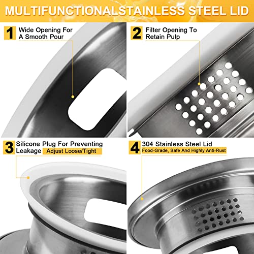 Foto von Yirilan 1.5 Liter 51 Unzen Glaskaraffe,Wasserkaraffe,Karaffe Glasmit Deckel,Glaskanne,Wasserkaraffe mit Deckel Transparent