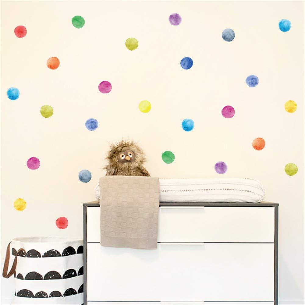 Wajade 60 PCS Colorful Dots Wall Stickers Round Circle Wall Decal Stickers for Baby Nursery Room 4 51e98oD3GNL. AC SL1001