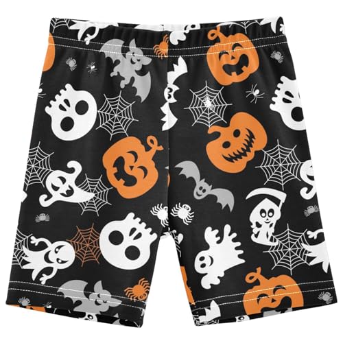 Dallonan Girls Dance Shorts, Toddler Biker Shorts Cartwheel Under Dress Pumpkin Bat Kids Biking Clothes 4-10Y Multi