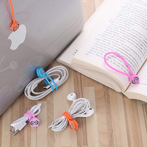 image for SUNFICON Cable Twist Ties Silicone Cable Organizers Magnetic Clips Reu