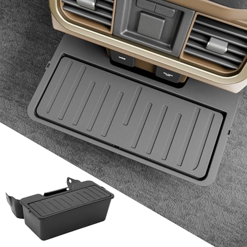 Image of Trash Can Compatible with 2021-2025 2026 Ford F150 Trash Bin One-Touch Garbage Can Push-to-Open Trash Bin Extra Rear 2nd Row 7.4L Center Console Storage Box for 2024 F-150 Accessories