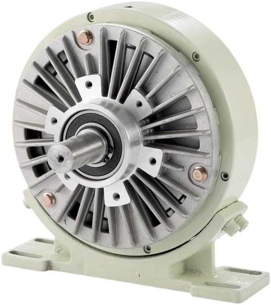 Magnetic Particle Clutch Single/Double Shafts Magnetic Powder Clutch Brake DC24V Tension Controller Electromagnetic Powder Brake with Base Magnetic Powder Brake(FZ-A-25 2.5kg)