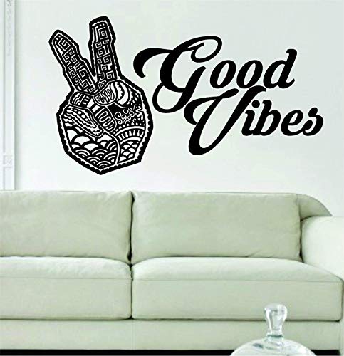 Peace Sign Hand Good Vibes Design Art Decal Wall Vinyl Art Sticker Boy Girl Teen - //coolthings.us