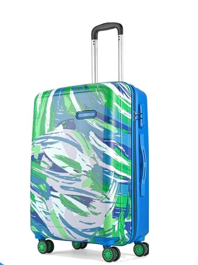 Image of Skybags Set of 3 (Cabin+ Medium+Large) Hard Suitcase (55+67+77 cm) | Luggage Trolley with 8 Spinner Wheels,Light Weight Trolley Bags with 5 Years International Warranty (Black) (Blue)