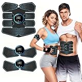 HENESE EMS Elettrostimolatore Muscolare,Elettrostimolatore per Addominali, ABS Addominale Tonificante Cintura,Allenatore Addominale per la Stimolazione Mirata dei Muscoli Addominali