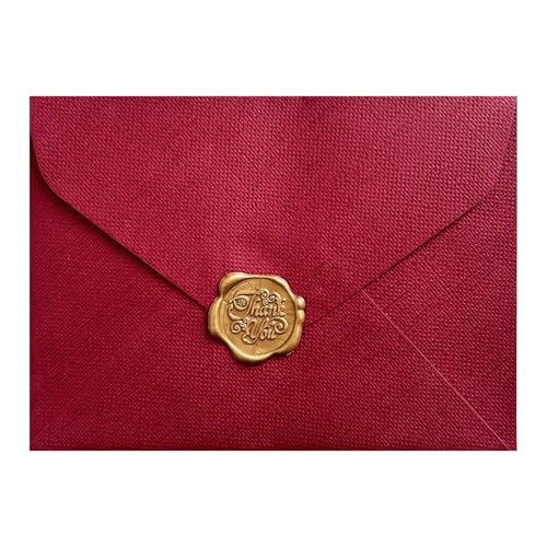 40Set Linen Patterned Special Paper Envelopes with Wax Seals(Wine red)
