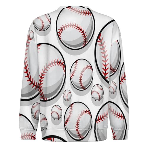 MoBlinko Baseball Softball Ball Mens Sweater Crewneck Sweater 2XL Lightweight Sweaters for Men Long Sleeve Pullover3