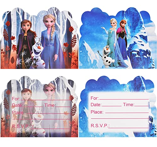Cartes D'invitation de Fête FROZEN - simyron 20 pcs Cartes D'invitation Cartes D'anniversaire Cartes de Voeux Cartes de Noël pour Enfants Decorata Party Frozen