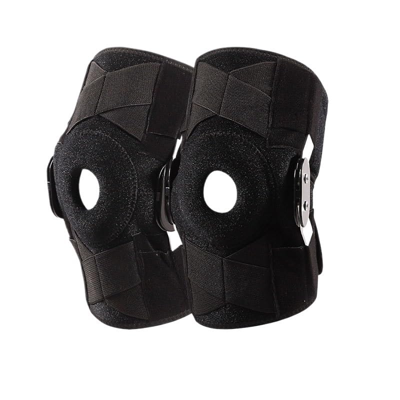 Exercise, protection Sports Knee Pads Metal Straps Pressure Support Adjustable Outdoor Sports Protective Gear for Fitness, cycling, running, playing football(Small)