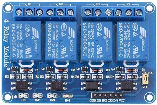 Robotly 4 Channel DC 5V Relay Module with Optocoupler, Compatible with UNO R3 MEGA 2560 1280 DSP PIC AVR STM32 Raspberry Pi for PLC Automation, Industrial System Control (Blue) (B09294LWVJ) Amazon Price History, Amazon Price Tracker