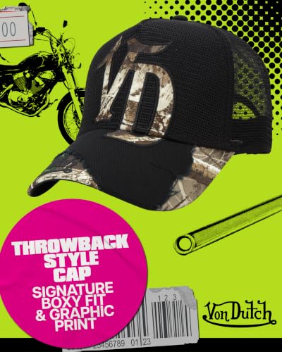 Image of Von Dutch Realtree Camo Trucker Hat, Curved Brim, Snapback