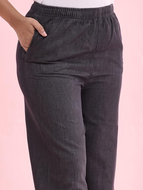 Image of GO COLORS Soft Viscose & Linen Blend Linen Palazzo Full Length for Women| Breathable, Mid Rise