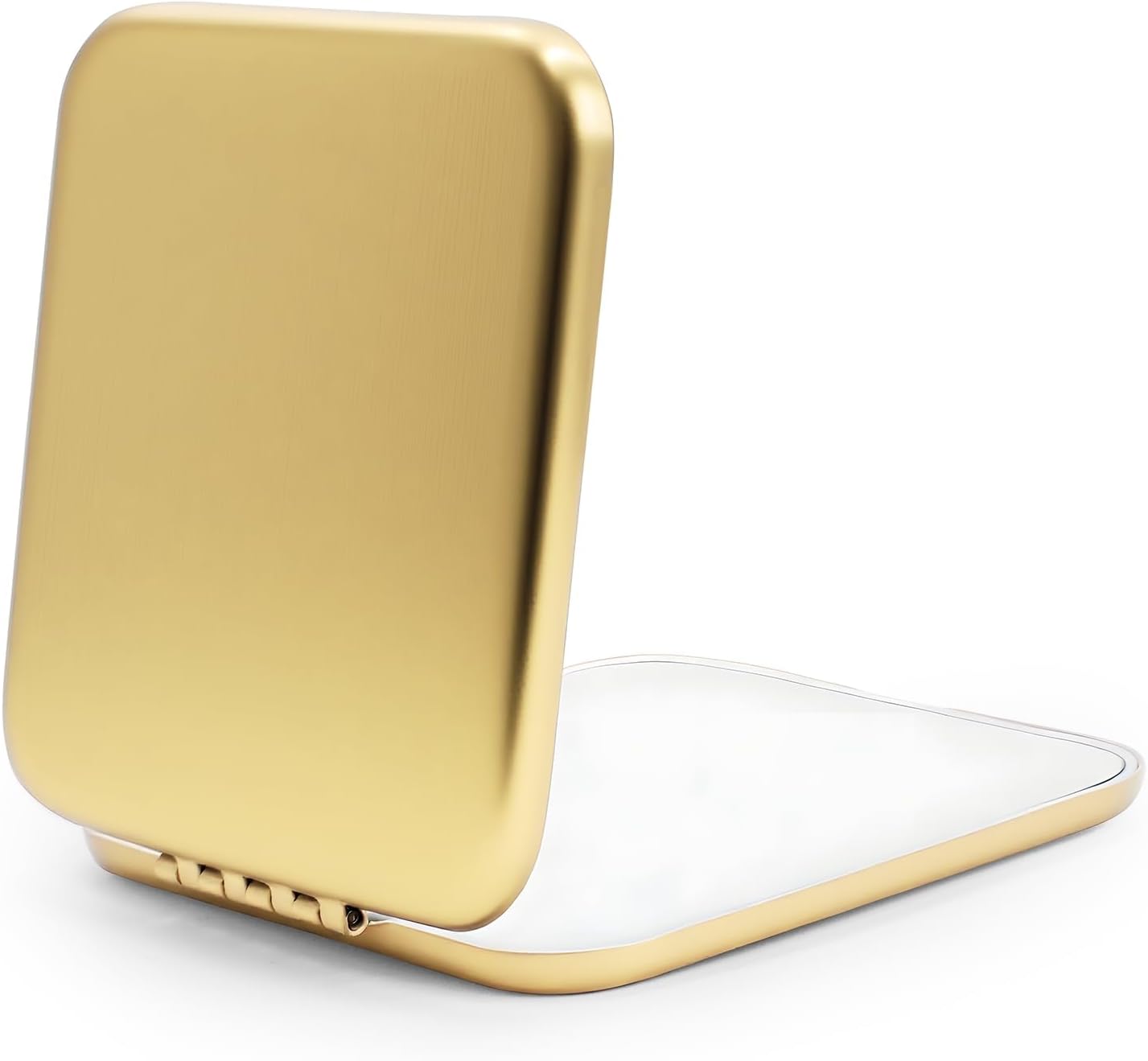 Compact Mirror Bulk, Metal Square Shell, Double-Sided 1X/2X Magnifying, Small Pocket Mirror, Portable Travel Mirror for Purse, Gold, 12 Pack