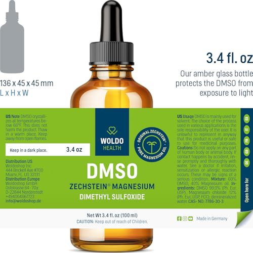 Image of DMSO 60% with Magnesium 40% Glass Bottle - 3.38oz with Dropper