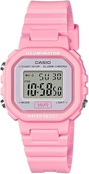 Casio LA20WH Series | Women's Digital Watch | Water Resistant | LED Light | Auto Calendar | Date Display | 1/100 SEC Stopwatch | Regular Time Keeping (HR, Min, SEC, PM, Date, Day) | 5 Yr Batt