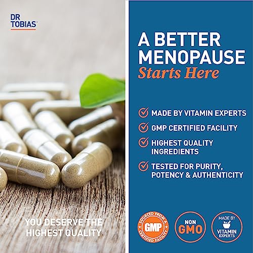 Image of Dr. Tobias Menopause Relief with Black Cohosh, Soy Isoflavones, Don Quai, Hot Flash & Night Sweats Relief for Women, Non-GMO Menopause Supplements for Women, 60 Capsules, 30 Servings