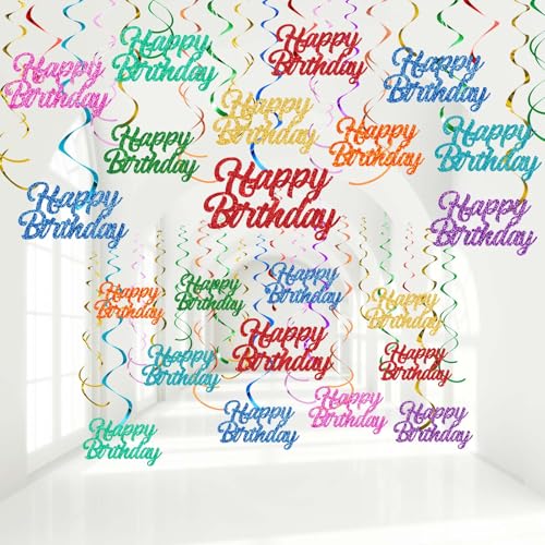 Décorations à suspendre Happy Birthday guirlande anniversaire paillettes