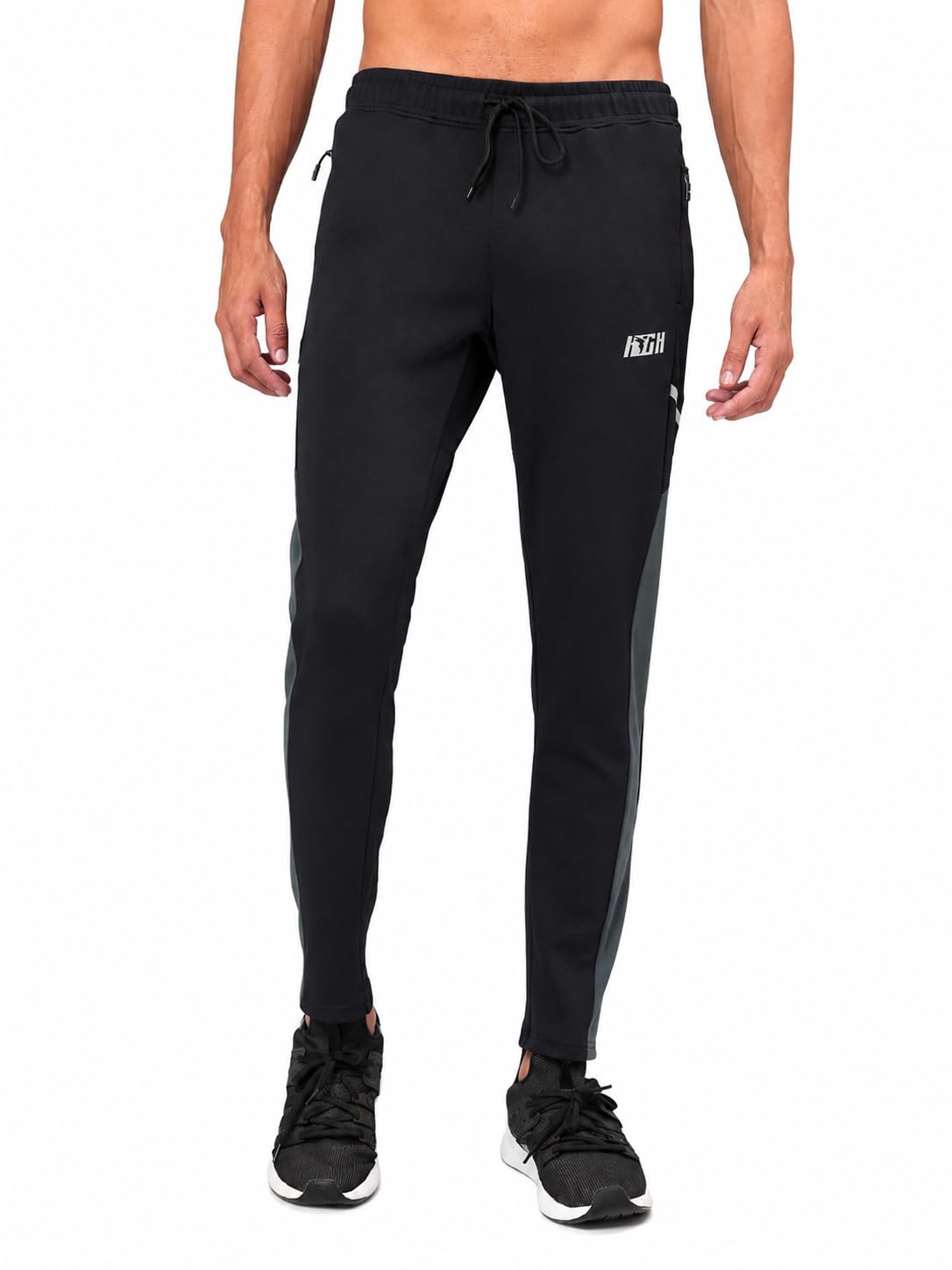 technosport Men's Colourblock Relaxed Fit ELASTOPLUS Trackpants Drawstring 2-Pocket Polyester Joggers for Gym Running Workout UPF50+ Anti Odour-picture-38