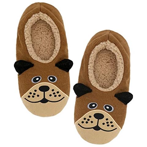Panda Bros Slipper Socks for Men, Mens Slipper Socks with Non Skid Bottoms, Cozy Animal House Slippers Cover