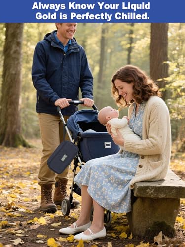 YOUSHARES Nevera Leche Materna Portatil con Indicador de Temperatura, Bolsas Leche Materna Congelar con 2 Paquetes de Hielo, Capacidad para 4 a 6 Bolsas Leche Materna para Viajes (Azul Marino) - imagen 6