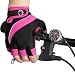 Cycle Gloves - Half Finger Light Pad Gloves For Riding Weightlifting Cycling And More - Women and Men Sporting Gloves (Pink/Black, Small)