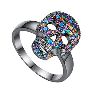 HINAA Gothic Schedel s, Retro Gothic Vintage Schedel | Unieke Vintage Punk Verstelbare Verklaring Vinger…