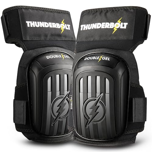 Thunderbolt® Knieschoner Professioneller Knieschützer mit komfortablem Gelkissen Knieschoner Fliesenleger, Bau, Bodenbeläge, Gartenarbeiten mit starken rutschfesten Gurten