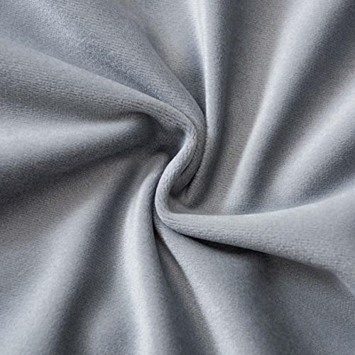 Image of JUSPURBET Velvet Decorative Throw Pillow Covers 14x14 Set of 2,Silver Gray | Modern Soft Cushion Covers with Hidden Zipper for Couch Sofa Bed Living Room Bedroom Home Decor