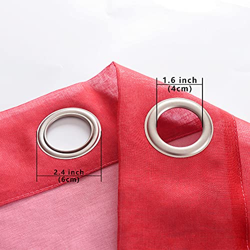 Koufall Red And Black Gothci Decor For Window Treatments Home Decor Ombre Chic Modern Living Room Decorations Sheer Teen Gamer Curtains For Boys Bedroom 52 X 63 Inch Length 2 Panels Set #TOP4