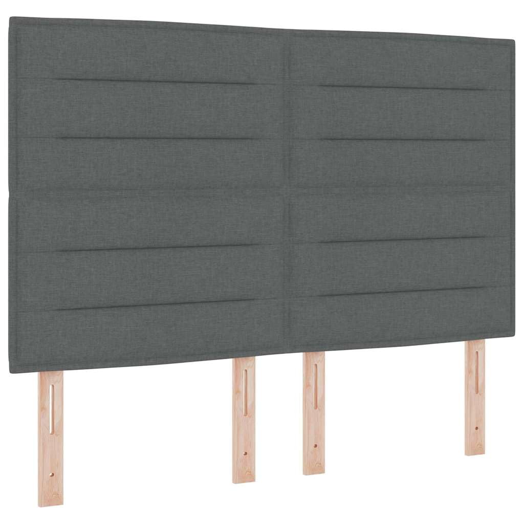 Sprężynowe Nowoczesne Regulowane 140x190 cm Szary | Łóżko sprężynowe z materacem ciemno szary 140 x 190 cm tkanina regulowane wezgłowie do sypialni