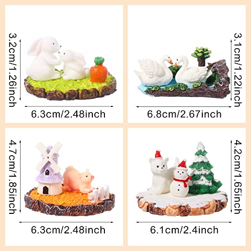 Eoper 13 Pieces Fairy Garden Accessories, Seasonal Theme Mini Resin Figurine, Moss Micro Landscape Ornaments Miniature Statue, Spring Summer Autumn Winter Collectible Figurines For Succulent Plants #TOP2