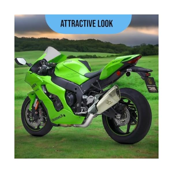 Vagary Kalasnikavo Akrapovic Exhaust High Bass Exhaust Silencer for BMW, KTM, Kawasaki, Suzuki, Bajaj, Yamaha R15, Ninja, CBR, GS, Apache, Duke 390, FZ, Gixxer (Silver)