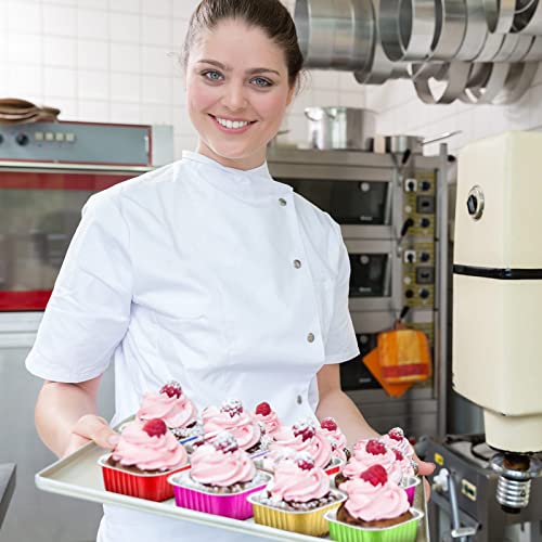 Jinei 120 Sets Dessert Cups With Lids 10 Oz Aluminum Foil Jumbo Cupcake Pans 300Ml Cupcake Liners Baking Disposable Ramekins Muffin Tin For Desserts Flans Crisp Wedding Party Favor, 6 Colors #TOP5