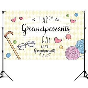 Nepnuser happy grandparents day photo booth backdrop school event retirement love grandparents party decorations grandpa grandma holiday photo wall decor 5936ft  urban country home decor