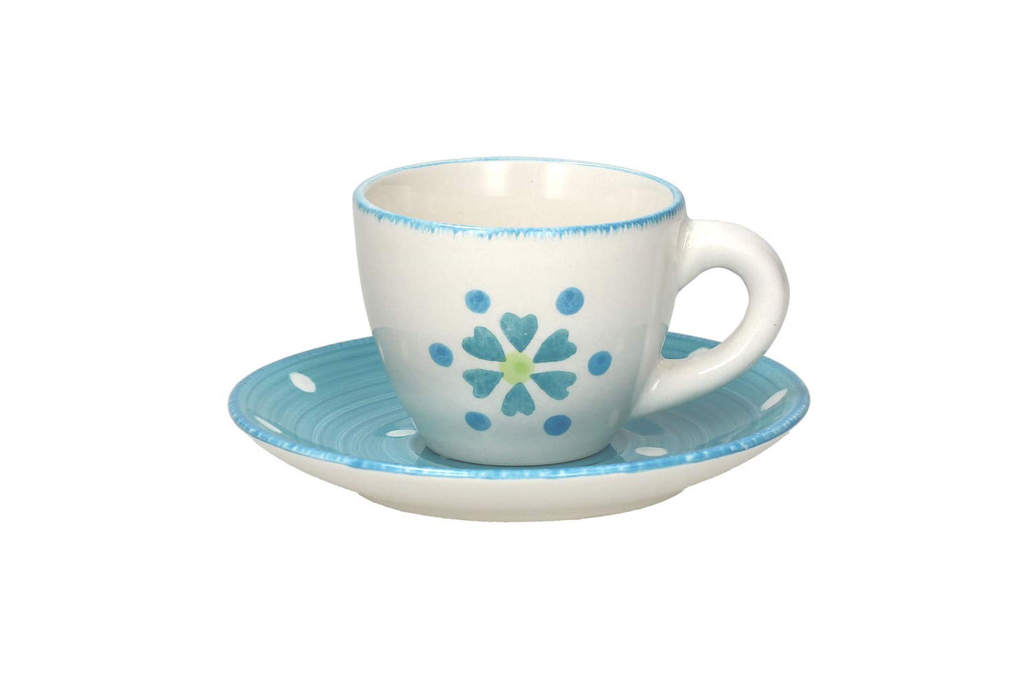 Tognana 6 Tazze Caffè con Piatto Gypsy Sapphire, Ceramica Blu, 6 Unità da 90 cc, Adatte al Microonde e Lavastoviglie