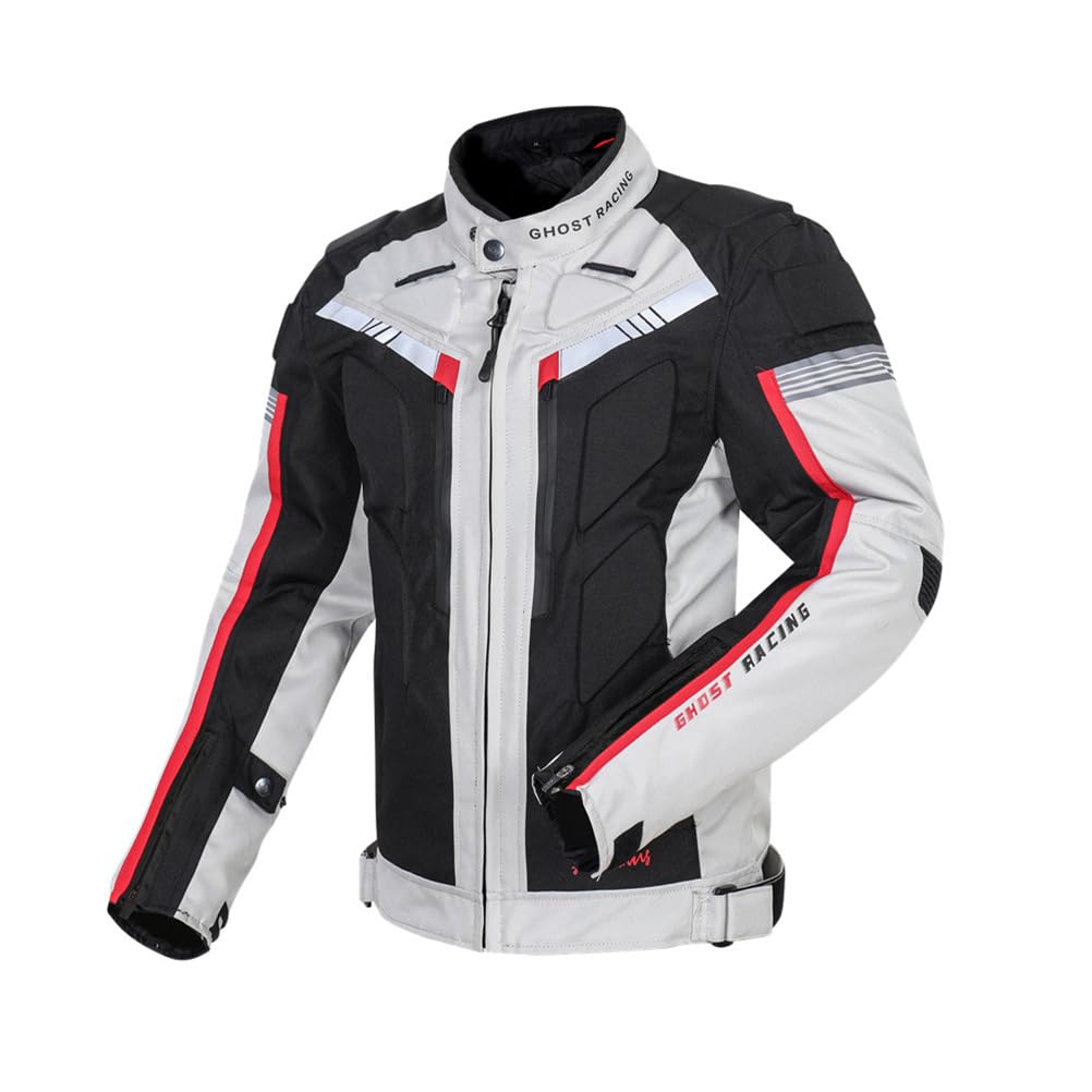 Chaqueta de Verano Hombre para Moto Impermeables, Motocicleta Chaquetas a Prueba de Viento Equipo de Protección de Cuerpo Completo Blindado para Adultos Ciclismo