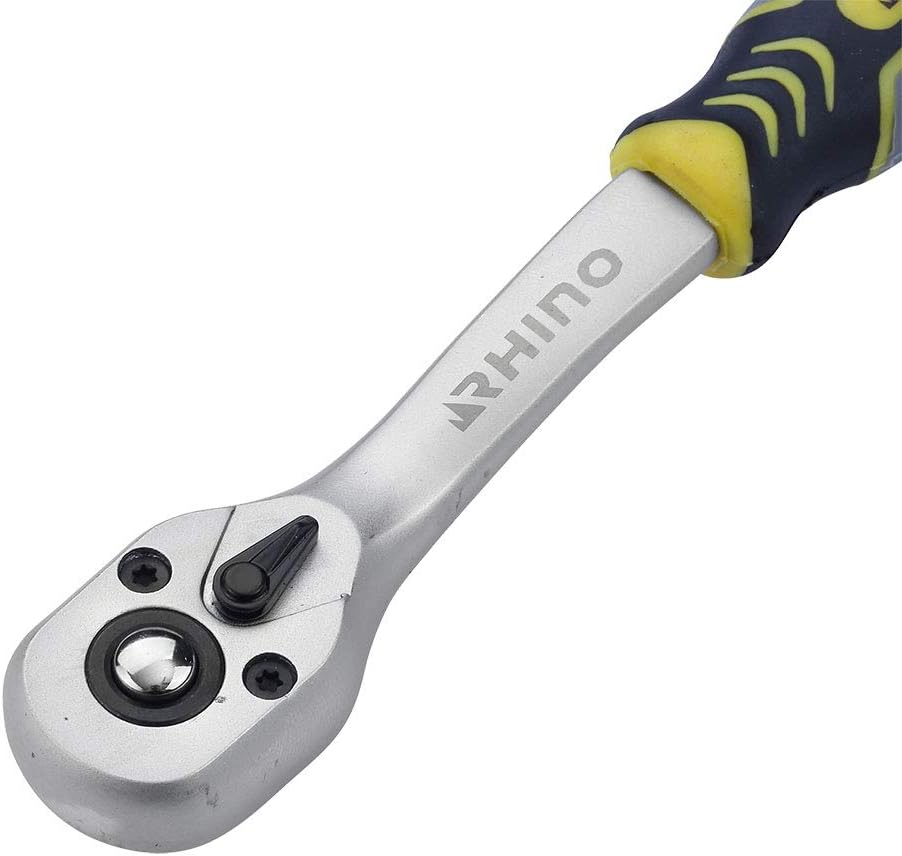 Rhino Ratchet Wrench, Reversible Ratchet, Reversible Socket Wrench, Made of Steel (Chrome Vanadium), 1/4 Inch Square Drive - Image 3