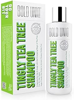 Tea Tree Shampoo - For Itchy & Dry Scalps - Energising Peppermint & Tea Tree Oil Formula for Men & Woman. PETA-approved, Vegan & Cruelty-Free. Sulfate & Paraben Free 237ml