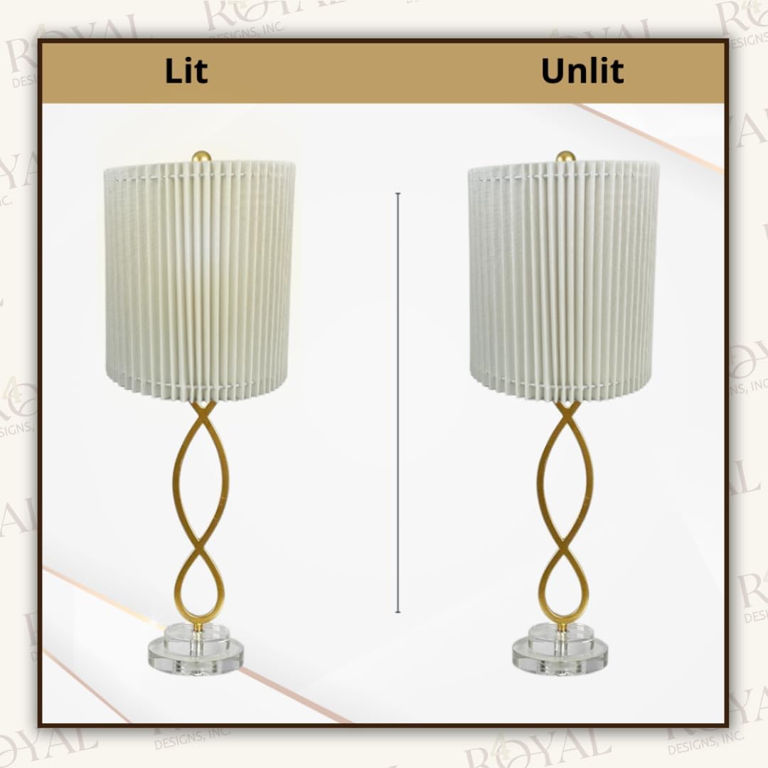 Royal Designs, Inc. HB-681-13LNWH-2 Norah Pleat Do-It-Yourself Easy Assembly Knife Pleated Drum Lamp Shade, 13 x 13 x 12, Linen White, 2-Pack