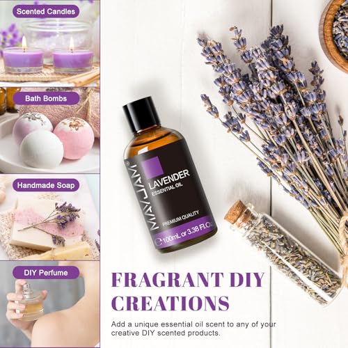 Miniatura 5 de Aceites Esenciales Lavanda 100ml, Mayjam Aceite De Lavanda 100 Puro, Ideal Para Aromaterapia Aroma Difusor Fragancia Aceite Masaje