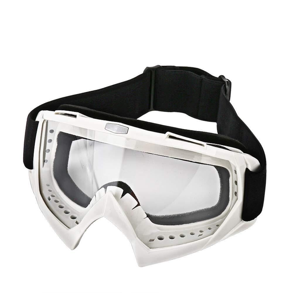 XYJTC Motorcycle Helmet Lens, Motorcycle Goggles -Dirt Bike ATV Motocross Eyewear MX Riding Offroad Glasses(White/Clear Lens)