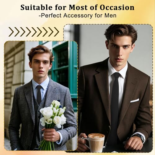 Image of Cotton 2.56'' Skinny Ties for Men, Neckties for Casual, Business | Solid color ties for men for party, daily use, dating, office