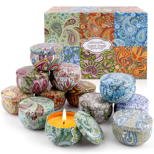 LDUMODUW Scented Candles Gift Set, 12 Pieces Natural Soy Wax Scented Candle Gifts for Women, Aromatherapy Candles Set, Relaxation, Stress, Mother's Day, Birthday Candle Gifts for Women and Ladies
