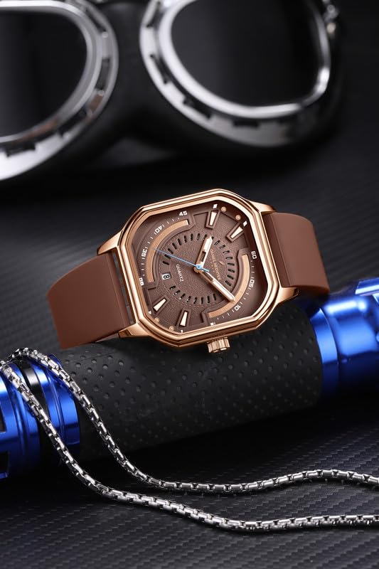 Image of Daniel Hechter Paris Rivoli Collection Modern Analog Watch for Men with Octagon Dial and Silicon Band-DHM1003
