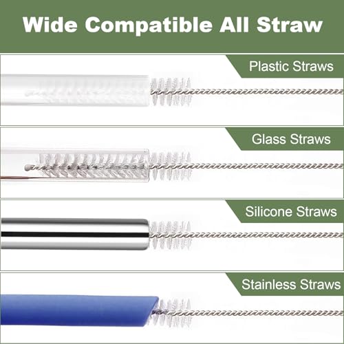 Image of Straw Cleaner Brush for Stanley, 10Pcs Reusable Extra Long Straws Cleaning Brush for 14oz 20oz 30oz 40oz Stanley Mug, Cleaning Brushs for All Plastic, Glass, Stainless and Silicone Straw (Pack of 2)