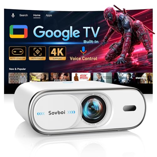 4K Projector Built-in Google TV: 2500 ANSI/Auto Lens...