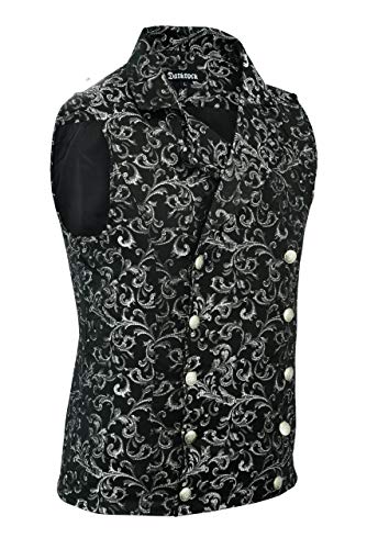 Darkrock Stylish Mens Damask Tapestry Double-breasted Vest Waistcoat Gothic Aristocrat Steampunk Victorian Vest