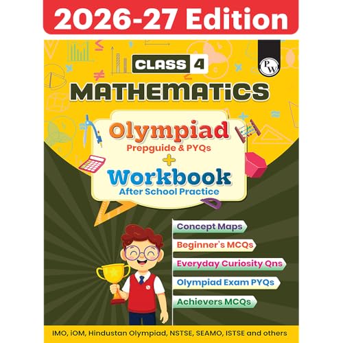 Image of PW Olympiad Plus Workbook For Class 4 Mathematics Prepguide, Concept Map, PYQs and Worksheets For After School Practice | IMO, iMO, Hindustan Olympiad, NSTSE, SEAMO, ISTSE and Others