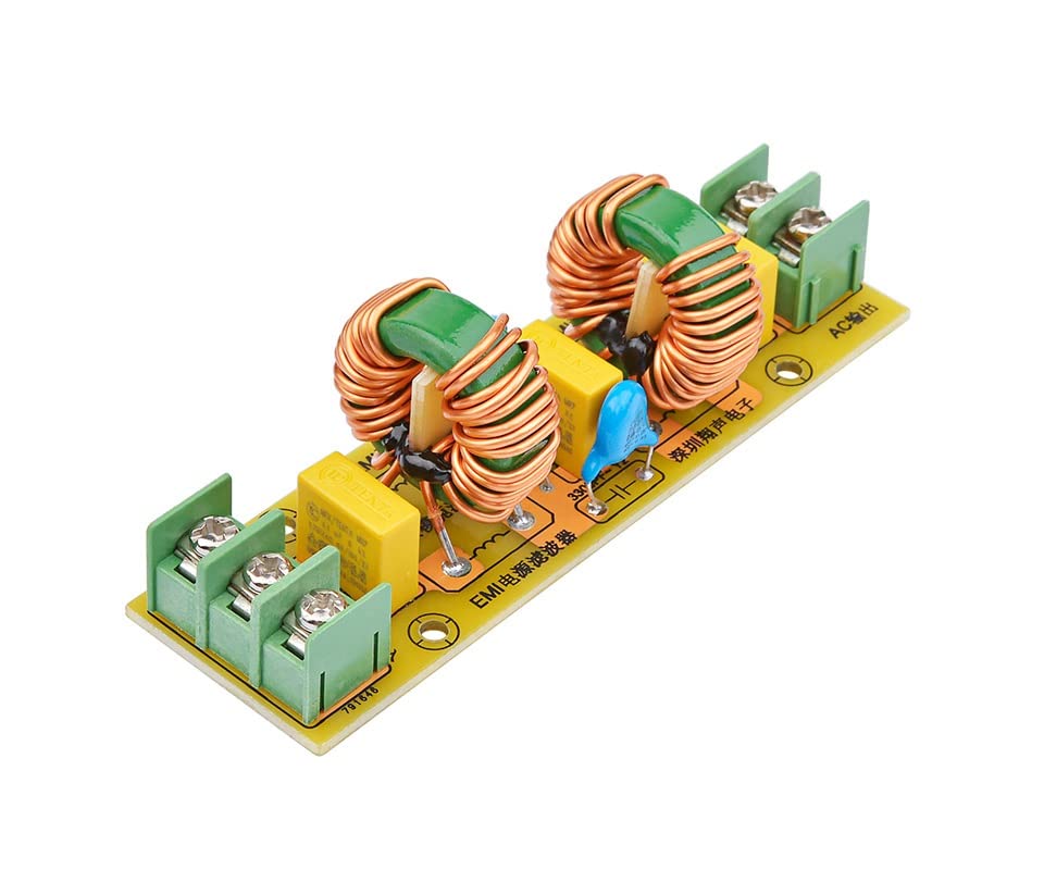 DLOETT 18A Hochfrequenz-AC-Netzfilter EMI-Filtermodul Anti-Jamming DIY für Lautsprecher-Audio-Verstärker Heimkino